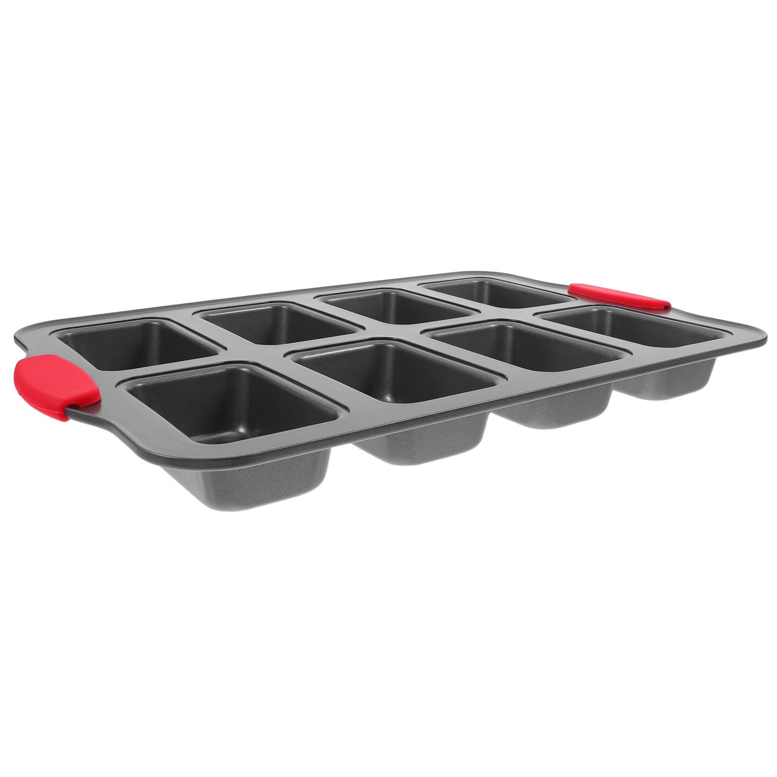Healeved Molde Rectangular para Pastel de Acero Inoxidable Antiadherente con 8 Cavidades, Mango Resistente al Calor, Tamaño 36x24x3.2 Cm, Adecuado para Hornear Cupcakes y Pan en Cocina