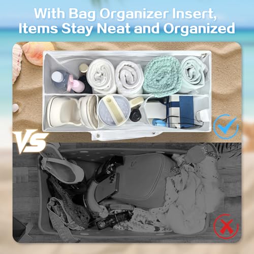 Image of XYFuuee Beach Bag Organizer Inserts for Medium Bogg Bag Accessories, Original M Lightweight Mesh Insert Divider Pouch, Organizing Rubber Tote Bags, Save Storage Space (White)