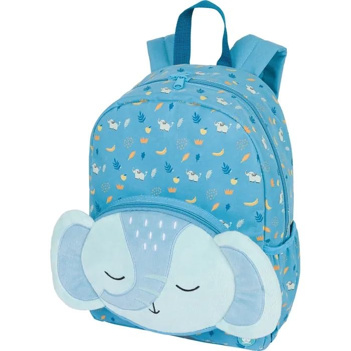 Oberthur - 1 Sac à Dos Maternelle Bleu Doudou Bébé Eléphant - Dimension 30 x 12 x 22 cm