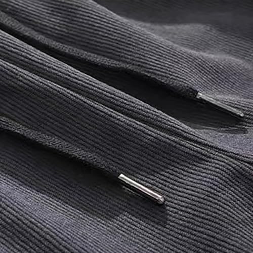 Finelylove Mens Corduroy Pants Loose Fit Straight Leg Sweatpants Lightweight Vintage Casual Pants Elastic Waist Trousers3