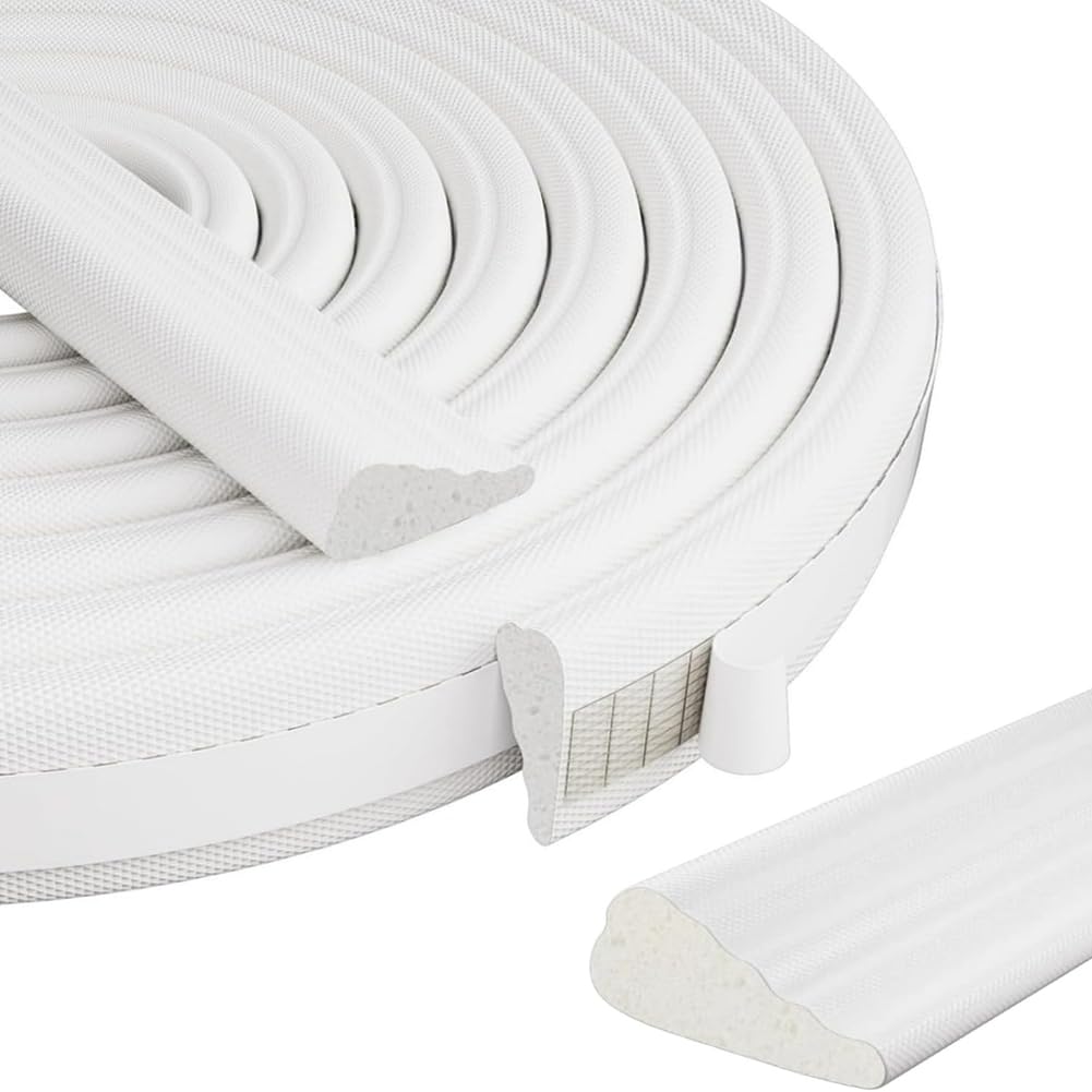 UDSKNV[KSL Foam Insulation Strip, Wedge-Shape Door Seal 118" for Soundproofing& Weatherproofing