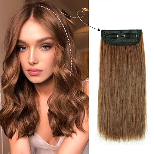 Gx Beauty Short Clip in Hair Extensions, 2 Packs 12 Inch Thick Fluffy Clip in Hairpieces, Invisible Short Hair Extensions for thinning Hair Adding Extra Hair Volume (Light Brown)