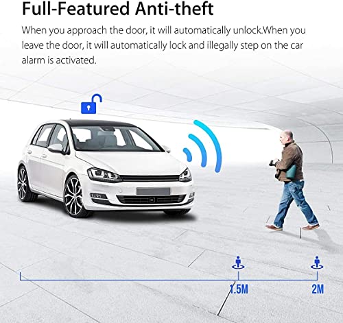 W Wheel Up Car Keyless Entry Remote Starter Pke Push To Start Antitheft Alarm System 12V Car Keyless Go Push Button Engine Start/Stop With 2 Smart Key thumb #1