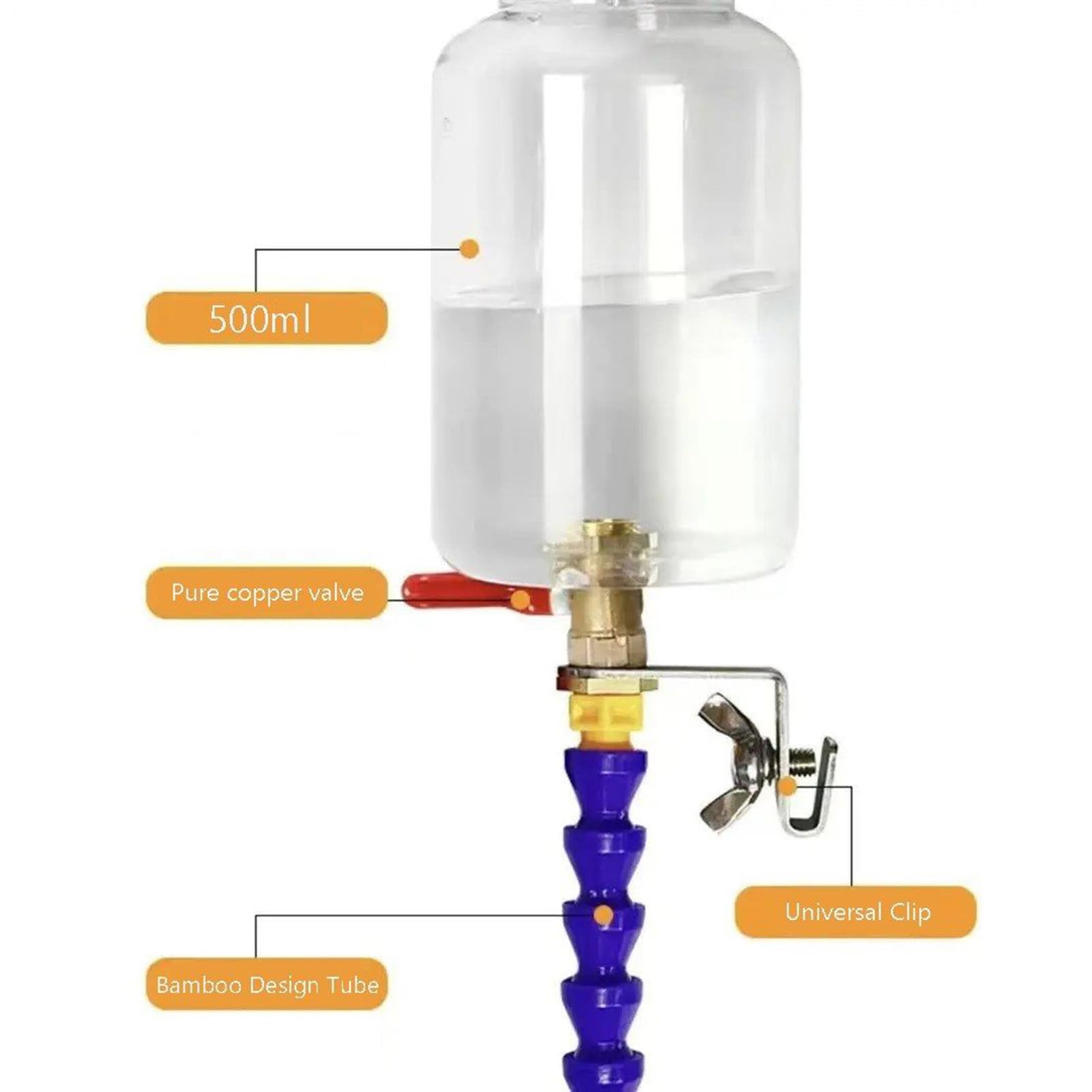 Pulvérisateur d'eau pour machine de découpe, dépoussiérant pour machine de découpe – Système de brumisation haute précision avec embout collecteur de 500 ml pour atelier de fraisage et de meulage