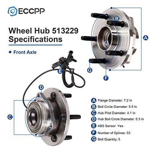 Image of ECCPP Front Wheel Hub Assembly for 2005-2010 Dakota 2006-2009