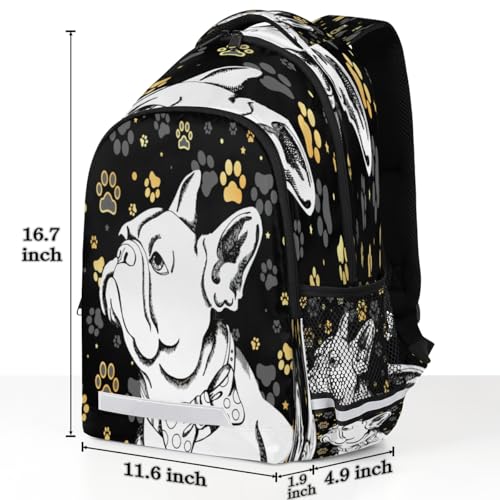Dog Paws Backpack with Chest Strap Reflective Lightweight Travel Hiking Backpack for Men Women Waterproof Daypack Back Pack for Commute Camping3