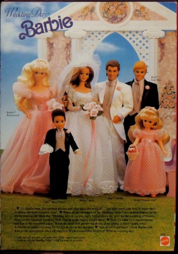 Muñeca Barbie Dama de Honor Boda 1990 miniatura 2
