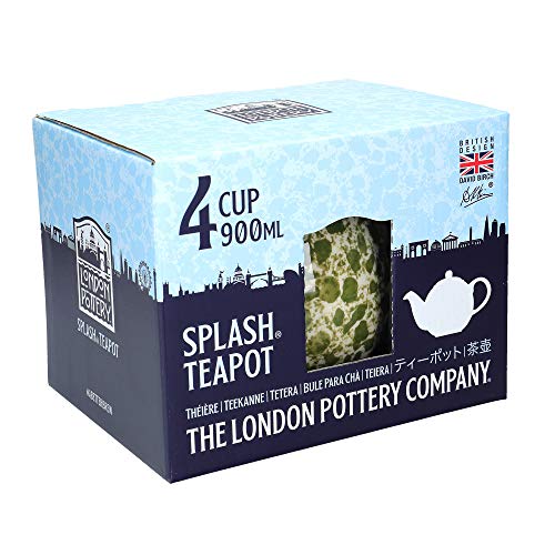 London Pottery Splash Globe - Tetera con colador (cerámica, 4 tazas, 900 ml), diseño de globo - Imagen 5