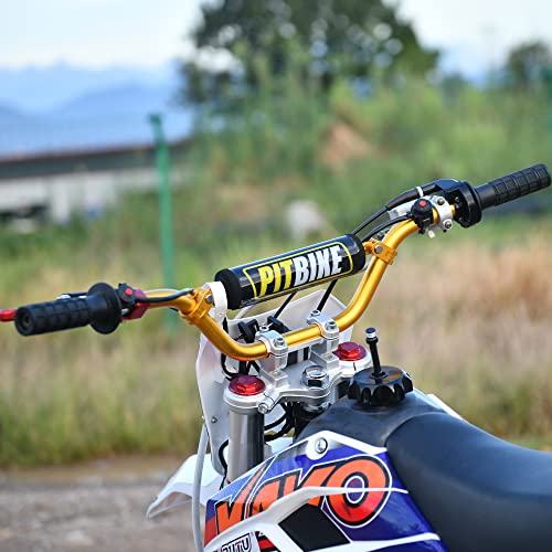 Image of RUTU Universal 7 /8 inch 22mm Dirt Bike Handlebars with Chest Protector Pad for CRF YZF KXF KLX RMZ DRZ Pit Bike Motocross ATV Quad - Gold - Reducing Craft, High strength