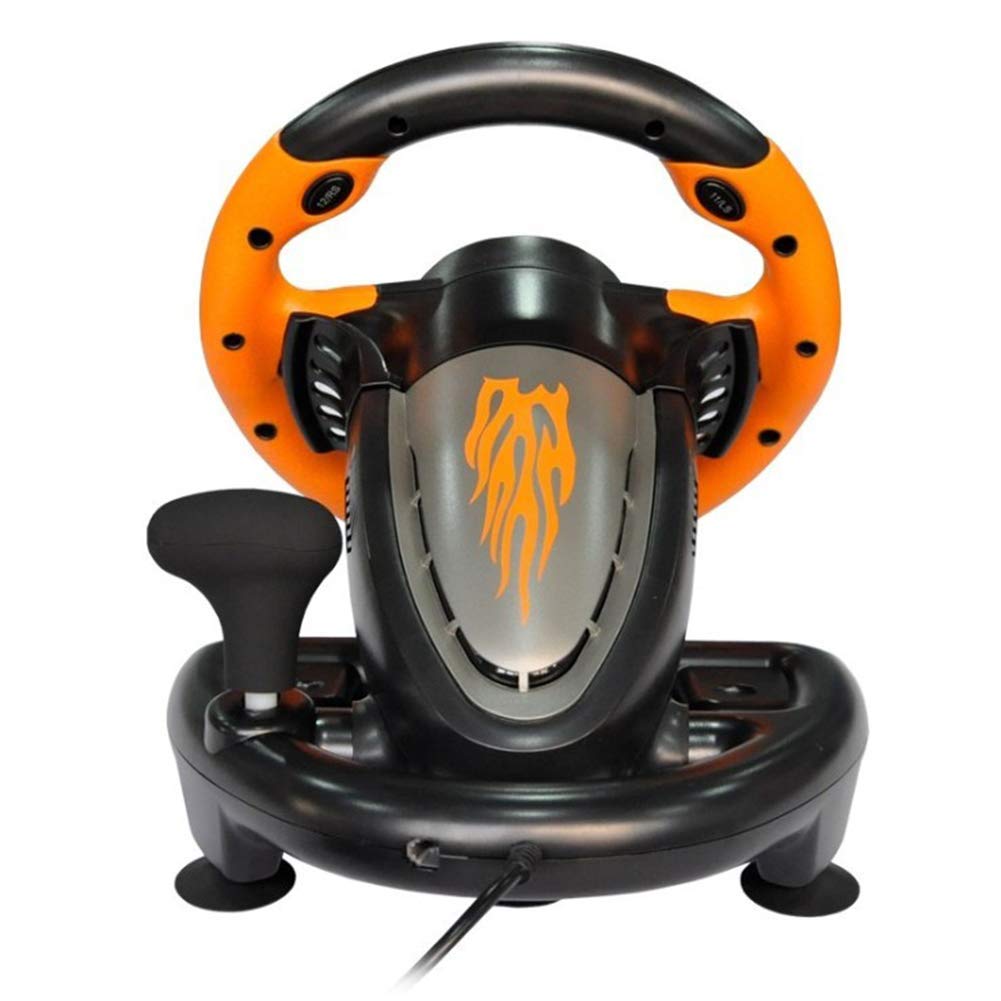 RajoNN Juego de Ordenador, simulación de Volante, simulación de Carreras, Coche de Escuela de conducción con Pedales y Placa de transmisión para PC/PS3/PS4