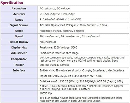 GOWE Handheld AC milliohm meter Accuracy:R:0.5%¡À5dgt V:0.2%¡À5dgt