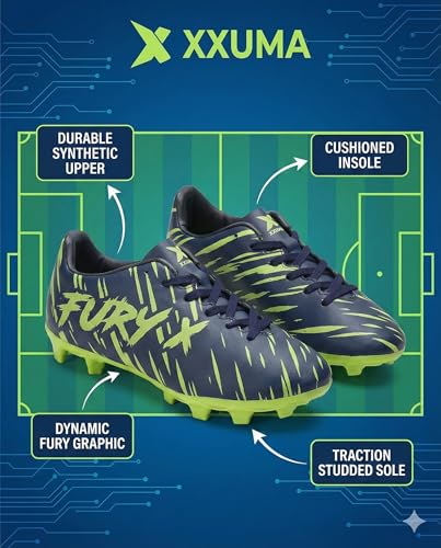 Image of XXUMA Unisex Faux Leather TPU Sole Football Shoes Durable Lightweightand Enhanced Grip