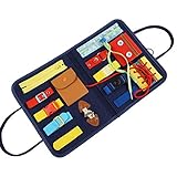 Mochila de aprendizagem com fivelas, zíperes, botões