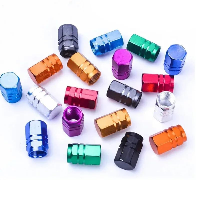 4/8Pcs Aluminum Tire Valve Caps Dustproof Waterproof for Car Truck Bike(Silver)