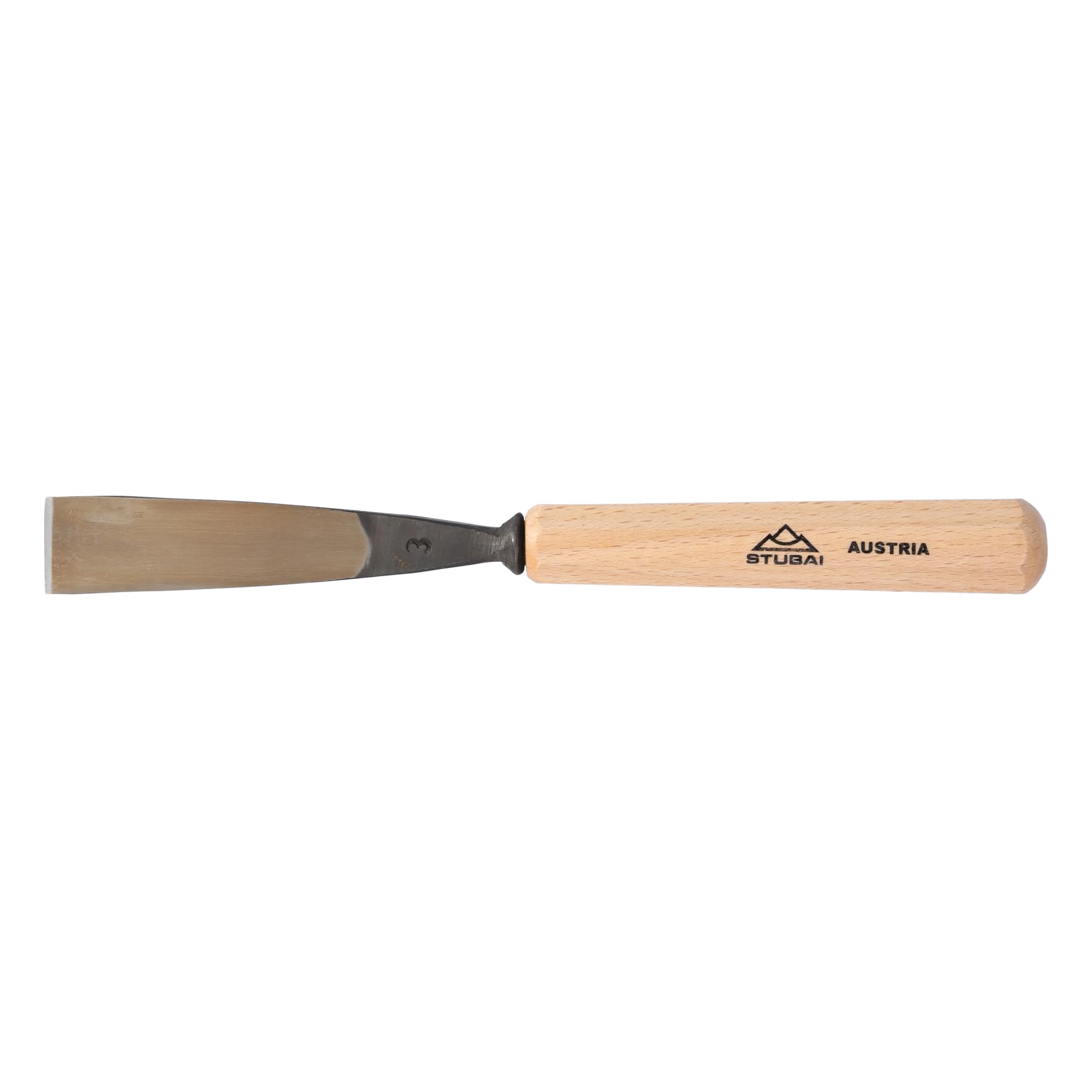 Stubai 520320 dłuto do rzeźbienia w drewnie typu 3 z drewnianym uchwytem, złoty/beżowy, 20 mm