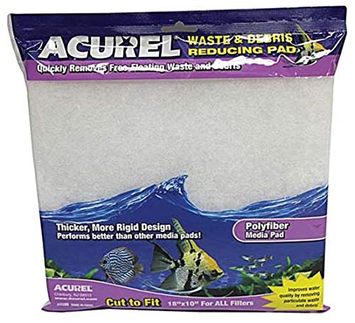 Acurel LLCWaste and Debris Reducing Media Pad, Aquarium and Pond Filter Accessory, 10-Inch by 18-Inch