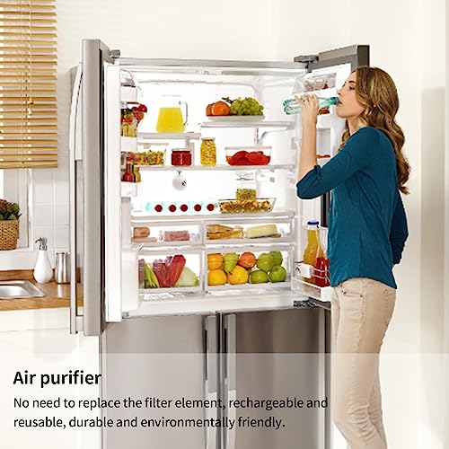 Pacienjo Oplaadbare Koelkast Luchtverfrisser | Mini USB Koelkast Luchtverfrisser Negatieve Ion Circulatie Oplaadbaar - Mini Ion Circulatie USB Koelkast Luchtverfrisser - Afbeelding 7