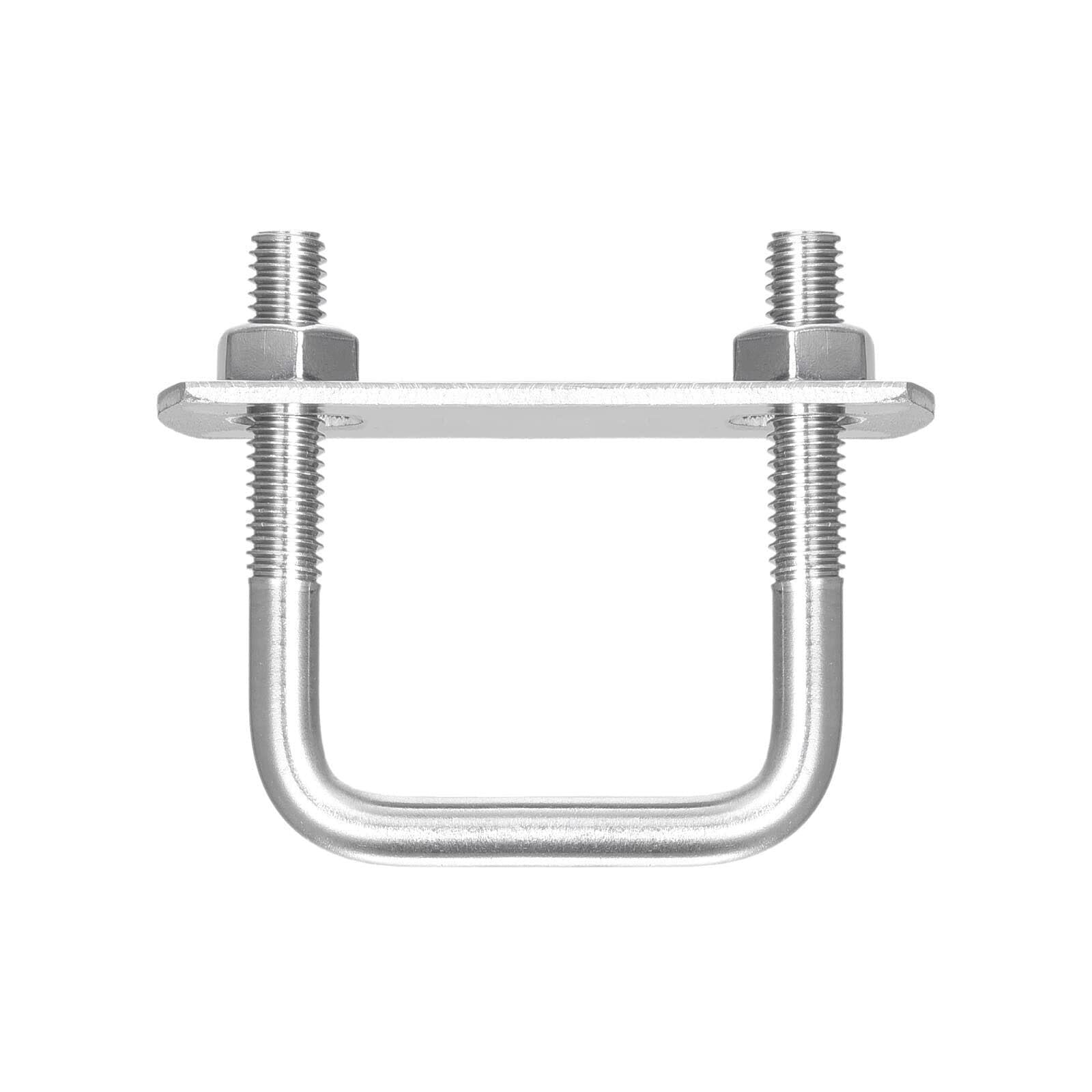 TOP-VIGOR 10 sets M6 Square U-Bolts, 30mm Inner Width 50mm Length 304 Stainless Steel U-Bolts with Nut