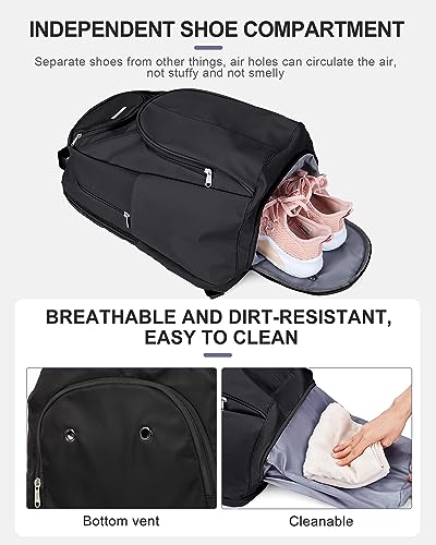 Image of Sports Backpack for Men Women Work Commuter Causal Daypack Hiking Gym Workout Backpack with Shoes Compartment Water Reisistant Black