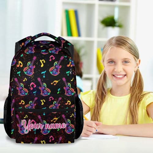Personalized School Backpack for Girls, Boys - 17 Inch Large Black Guitar Backpacks for Teens - Funny Durable Bookbag for Highschool2