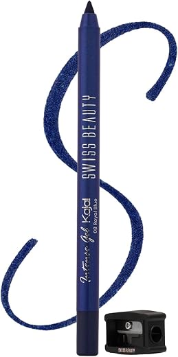 Swiss Beauty Intense Gel Kajal with Sharpener | 12-Hour Stay | Waterproof | Smudge-Proof | Creamy Texture | Highly Pigment...
