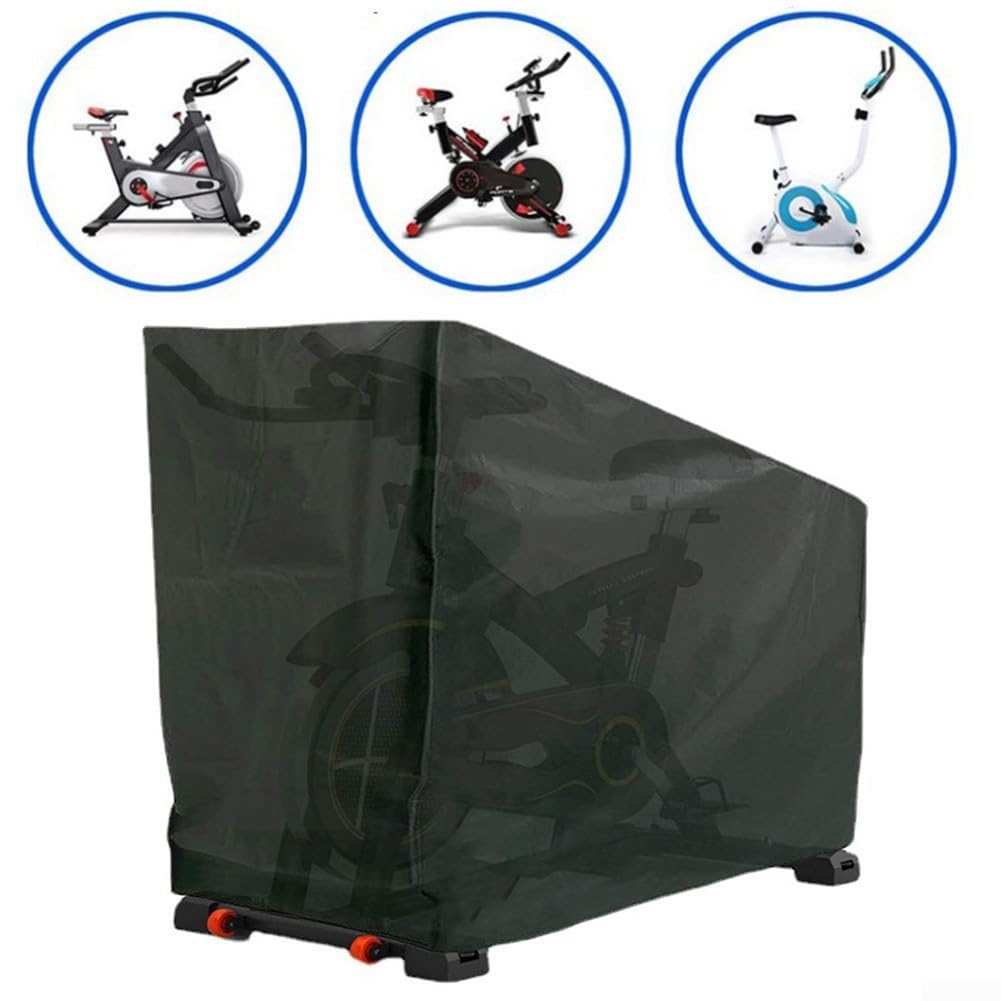 Funda impermeable para bicicleta de ejercicio estacionaria para bicicletas verticales de interior, a prueba de polvo y UV, de 210D Oxford, negra, para equipos de ciclismo, para bicicletas de