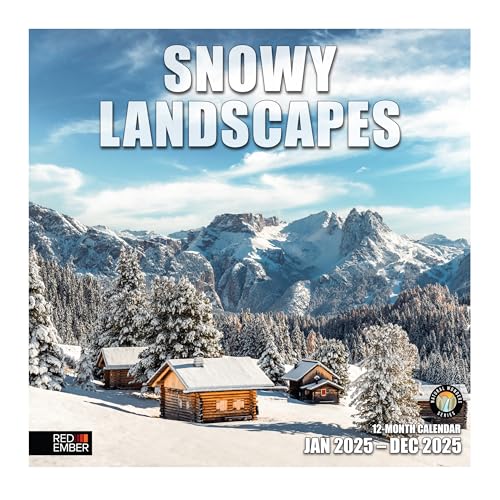 Image of RED EMBER Snowy Landscapes 2025 Wall Calendar 12 Month | 12 inch x 24 inch Open | Thick & Sturdy Paper | Giftable | Calendar 2025