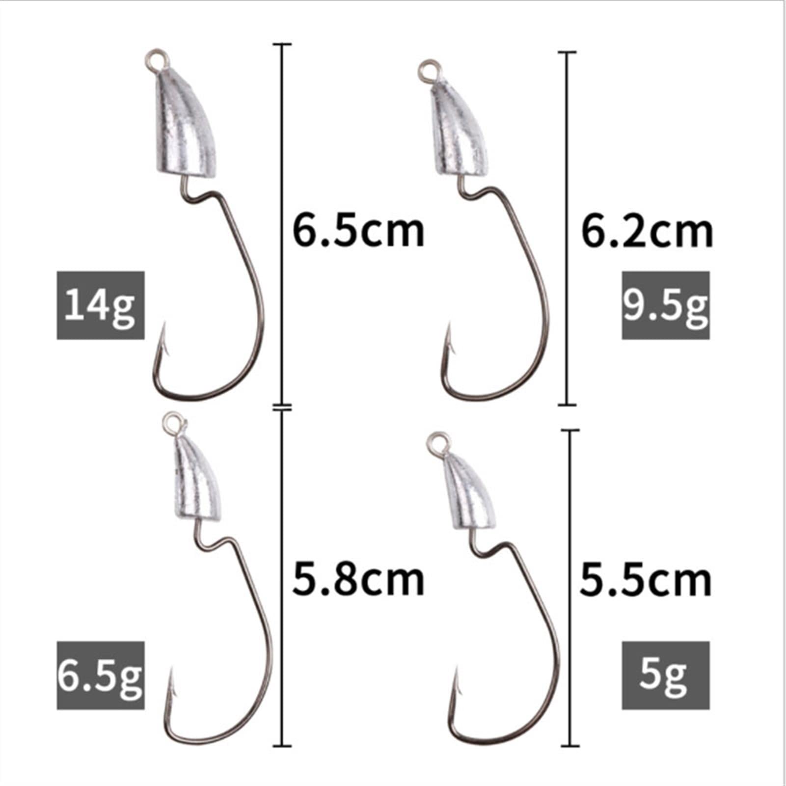 Ami da Pesca 5 pz/Lotto Jig Head Gancio da Pesca Gancio da Pesca Jig Fishhook Accessori da Pesca ad Estrazione Morbida 5g 6.5g 9.5g 14g Gancio da Pesca (Color : 14g)