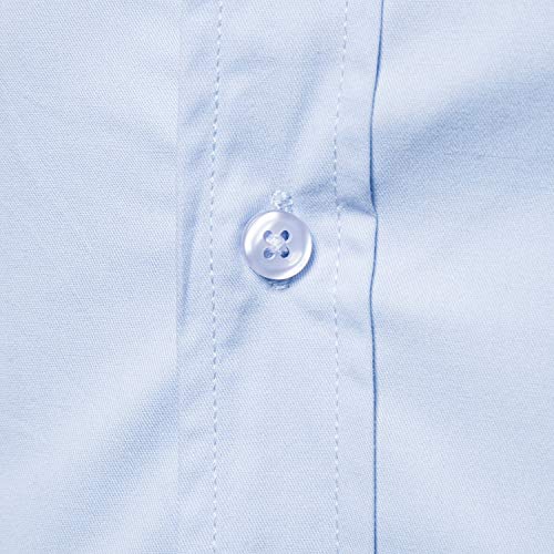 LOCALMODE Men's Regular Fit Cotton Business Casual Shirt Solid Short Sleeve Button Down Dress Shirts4