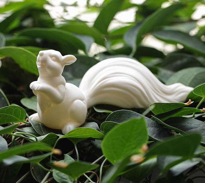 Figurine en céramique écureuil Blanc Sculpture en Porcelaine Ornement en céramique décoration de Maison Cadeau de Bureau