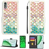Kinetijy hülle Kompatibel Für BLU Studio X10+ Plus Hülle Hülle Handyhülle Schutzhülle [Mit 9H Festigkeit HD Schutzfolie][RFID-Blockierung][Goldglitter + Leuchtend] LPT-YL