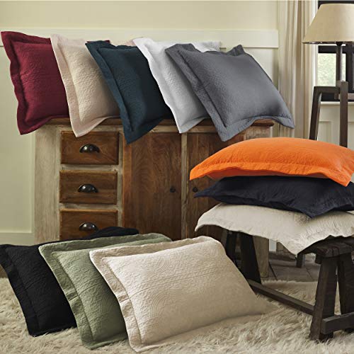 Superior Cotton Fleur De Lis Bedspread Set, Warm Blankets, All-Season Bedding, Bedroom Decor, Decorative Boho Medallion Coverlet, Includes 1 Bedspread, 1 Pillow Sham, Twin, Navy Blue