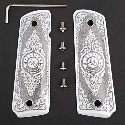1911 Grips Full Size Ivory Colt Checkered W Ambi Cut