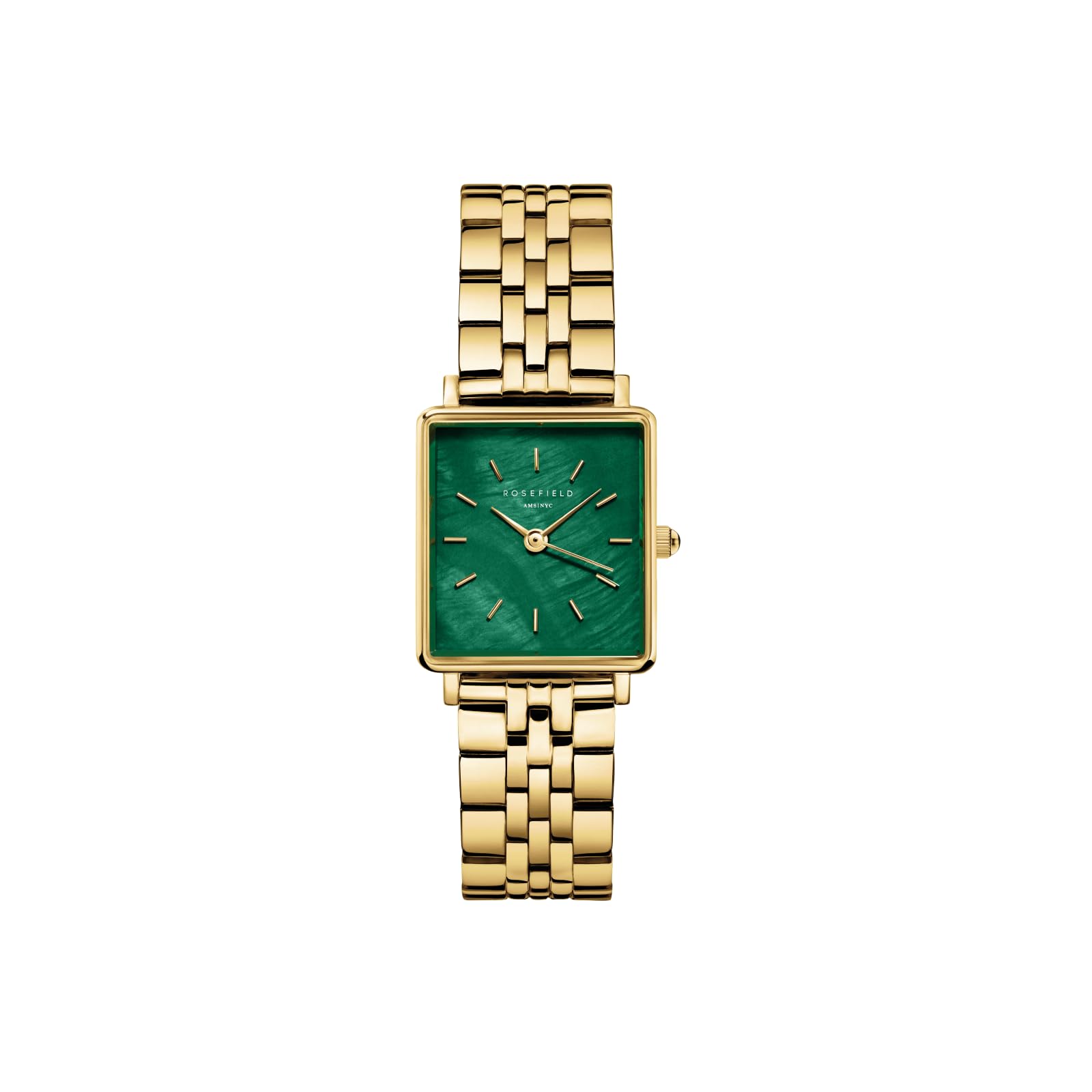 Rosefield Boxy XS Emerald Green with Emerald Green Dial and 22x24mm Gold Case BEGSG-Q050 Stainless Steel