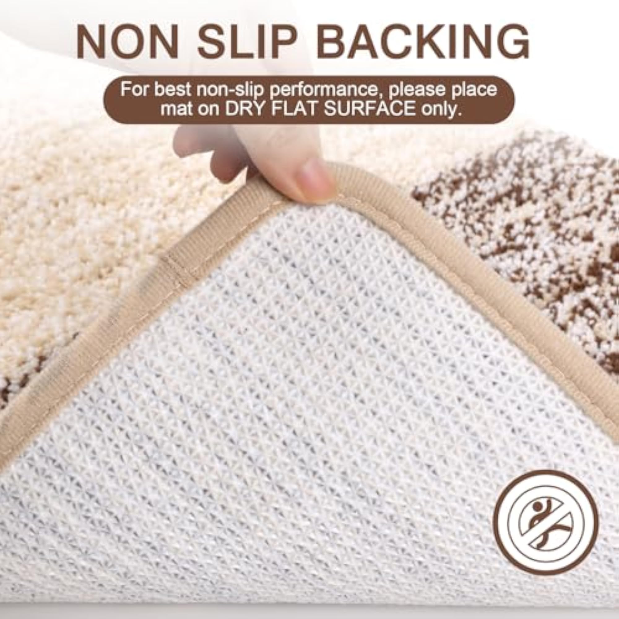Non-Slip Absorbent Bathroom Rug, Coffee