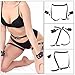SUPKTHDY Punk Leder Harness Damen SM Sex Harness Taille Bein käfigbetten Geschirr Strumpfband Gürtel für frau BDSM Bondage Set mit Handschellen Sexy unterwäsche Fetisch Fesseln Sexspielzeug