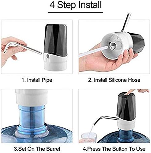 Miniatura 5 de Dispensador de agua automático para botellas de agua potable, interruptor de bomba para jarras de 3 a 5 galones de carga USB, dispensador de agua