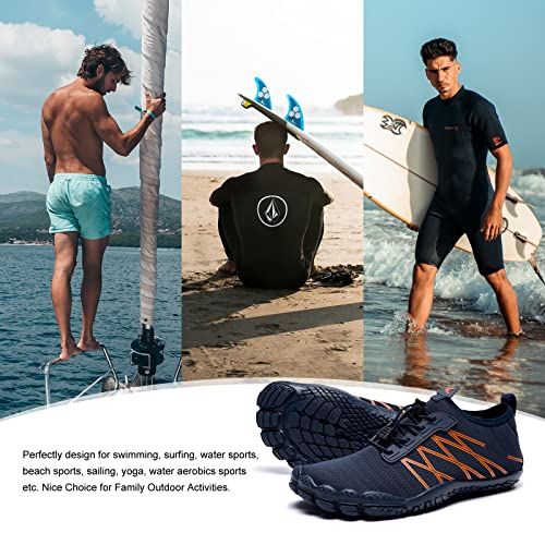 Image of HIITAVE Men Barefoot Water Shoes Beach Aqua Socks Quick Dry for Outdoor Sport Hiking Swiming Surfing