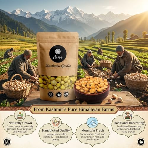 Image of EVRR Kashmiri Garlic (Lehsun) 500gm, A Taste Of Himalayan Tradition, Premium Himalayan Single Clove Garlic For Strong Immunity & Diabetes
