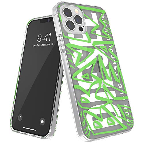 DIESEL Coque de Protection conçue pour iPhone 12 / iPhone 12 Pro 6.1 - Transparente - Anti-Chocs - avec Bords arrondis - Noir/Vert