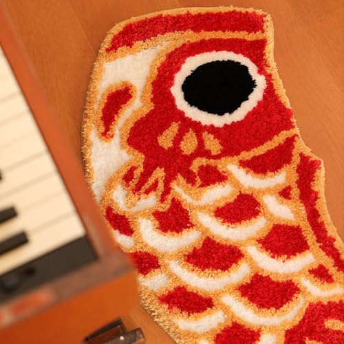 Tapis de style japonais carpe koï antidérapant pour une entrée ou un bureau zen