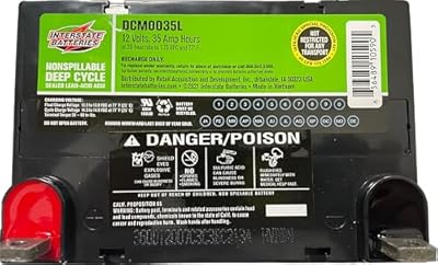 Interstate Batteries 12V 35Ah Deep Cycle Mobility Battery (Group U1 or GT9L) VRLA SLA AGM (L Terminal) Rechargeable Replacement for Scooters, Medical Devices, Wheelchairs (DCM0035L)