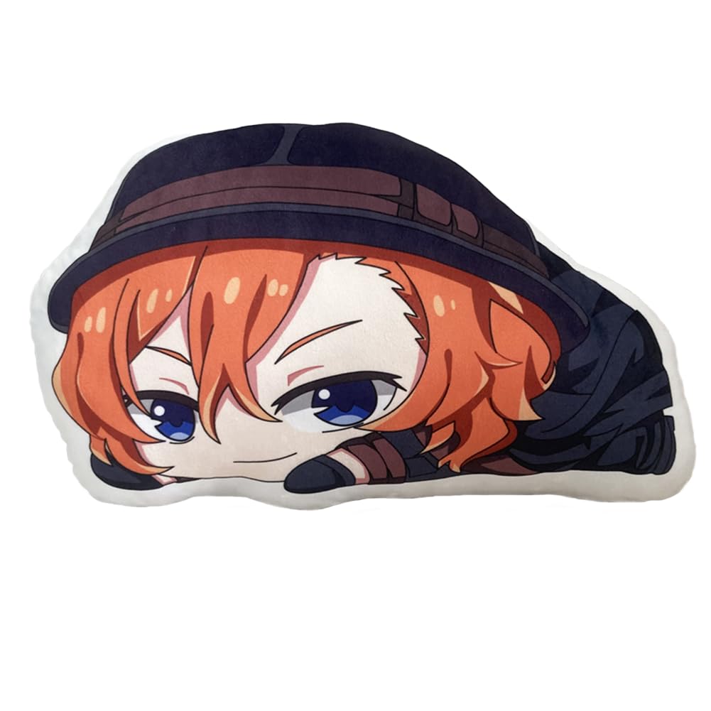 Xinchangda Bungo Stray Dogs Pillow, Anime Dazai Osamu/Nakahara Chuuya/Ranpo Edogawa Plush Pillow Cute Stuffed Nakajima Atsushi Anime Plushies