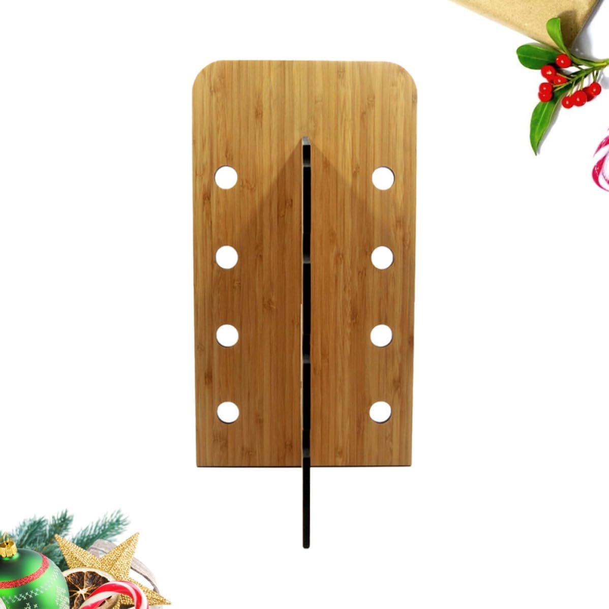 Retro Wooden Sunglasses Display Rack with Simple Slots and Groove Design, Holding to 4 Glasses, Not Easy to Fade or Deform, Tabletop Ornament for Home or Office