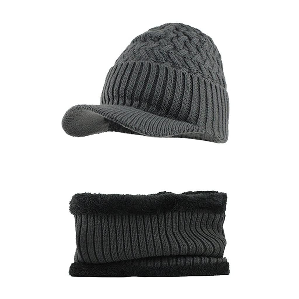 Scaldacollo Invernale Berretto Bavaglino da Sci Lavorato a Maglia Cappello Sport da Neve Uomo Berretto Skullies Sciarpa Addensata (Color : C, Size : 55-60cm)