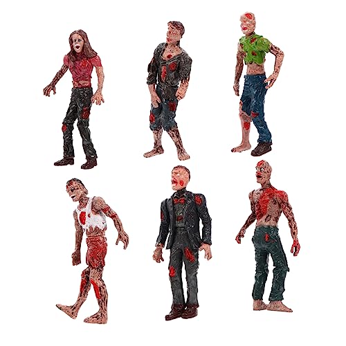 BESTonZON 6 Piezas Muñecos Zombies Horribles Juguetes De Broma Articulados Decoración Halloween Terrorífica Realista para Fiesta y Casa