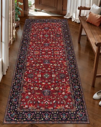 Image of Tangsoo 2x6 Washable Runner Rug for Hallways, Oriental Non Slip Rug Runners