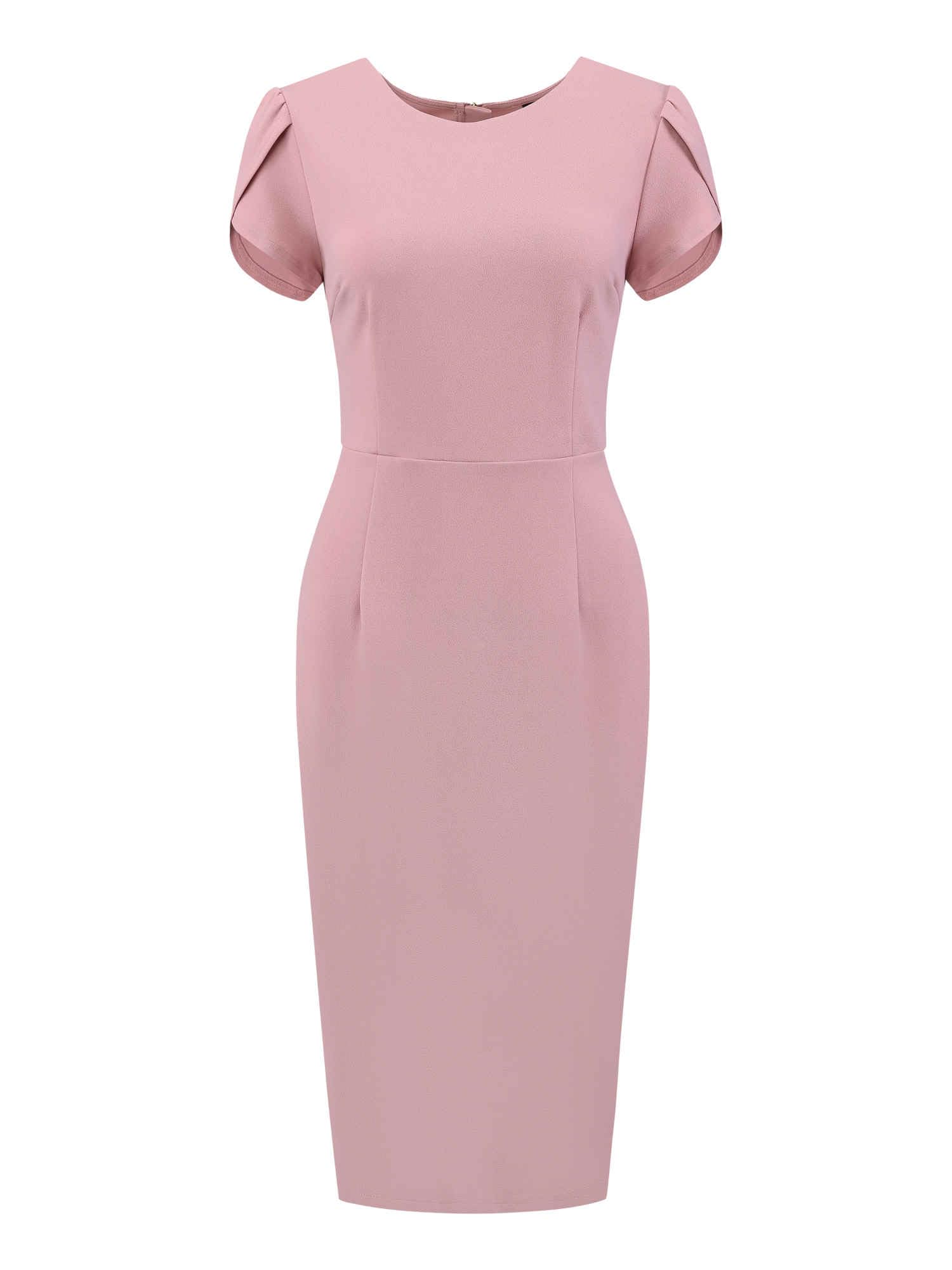 Womens Knee Length Pencil Dress Petal Short Sleeve 2025 Business Casual Sheath Dresses