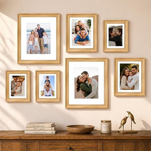 Image of Art Street Wooden Wall Photo Frame Collage Set for Living Room Decor | Multi Picture Frames Gallery Set for Family Photos | Wall Hanging Frame Set for Home, Bedroom, Hallway Decoration