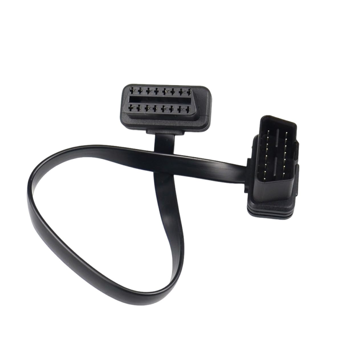 ZIMISI OBD2 Extension Cable, 16Pin Male to Female Flat Ribbon Extension Cord, Low Profile OBD2 Diagnostic Splitter for Scan Tool, GPS, and Code Reader (1FT/0.3M)-image-2